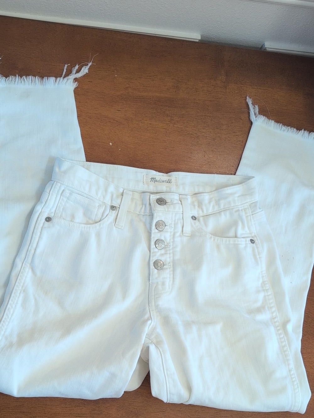 Madewell High Rise White Jeans